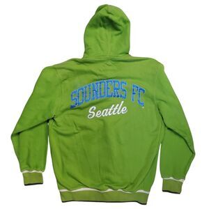 SEATTLE SOUNDERS FC Sweater Adult Large Green Spell Out Full Zip Hoodie Soccer